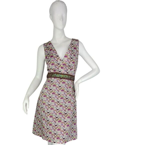 Avova Anthology Dublin Sleeveless V-Neck Dress Afican Animal Print Size Small - Picture 2 of 11